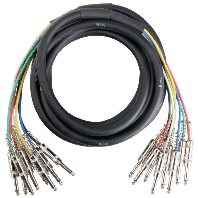 Pronomic Stage MJJ8-6 Câble Multicore 8 x Jack mono 6,3 mm vers 8 x Jack mono 6,3 mm 6 m Pronomic Stage MJJ8-6 Câble Multicore 8 x Jack mono 6,3 mm vers 8 x Jack mono 6,3 mm 6 m