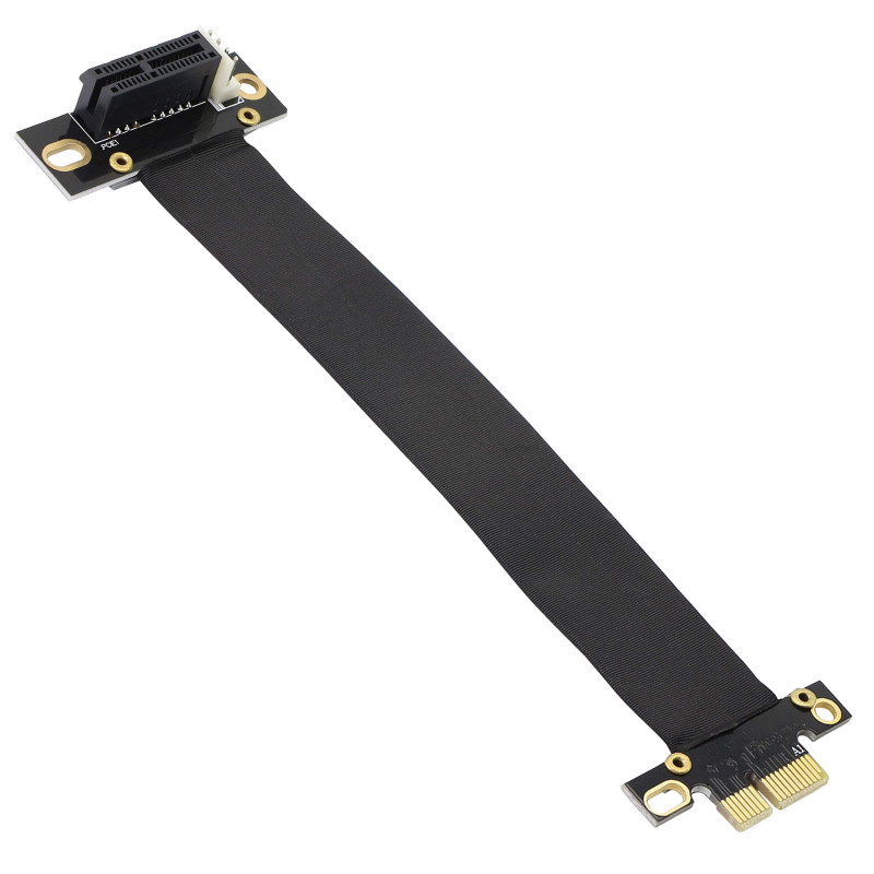 GINTOOYUN Câble d'extension PCIE 1 x 90 degrés, PCI-Express 3.0 1 x mâle vers femelle PCI-E 1 x adaptateur d'extension pour cart GINTOOYUN Câble d'extension PCIE 1 x 90 degrés, PCI-Express 3.0 1 x mâle vers femelle PCI-E 1 x adaptateur d'extension pour cart