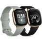 CeMiKa Pack de 2 Bracelets Compatibles avec Fitbit Versa 4/3, Sense/Sense 2 - Bracelet Sport de Remplacement, Grand, Gris/Noir CeMiKa Pack de 2 Bracelets Compatibles avec Fitbit Versa 4/3, Sense/Sense 2 - Bracelet Sport de Remplacement, Grand, Gris/Noir