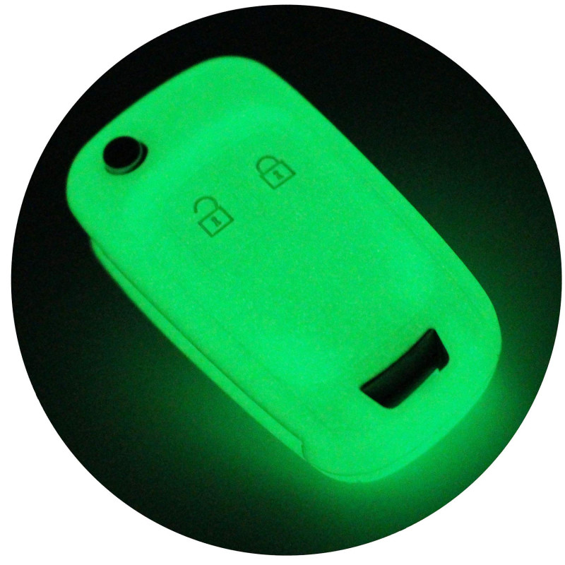 Finest-Folia - Coque en silicone OE pour clé de voiture à 2 boutons Nachtleuchtend