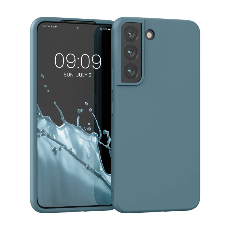 kwmobile Housse Compatible avec Samsung Galaxy S22 Coque - Housse de téléphone Protection Souple en Silicone - Arctic Night