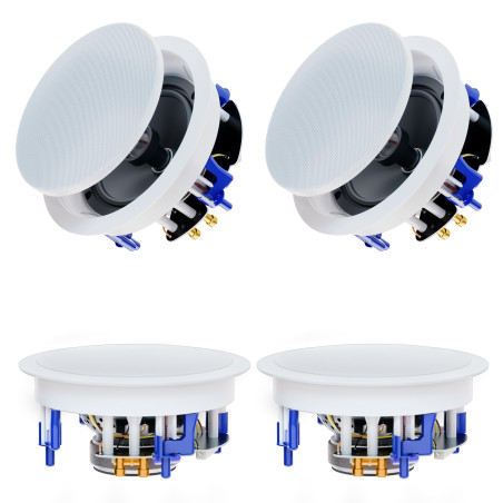 Herdio 6,5 Pouces 600 Watts Enceintes Plafond Bluetooth Haut-parleurs de Plafond Parfait pour Le système de cinéma Maison, Le Sa