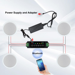 Herdio 6,5 Pouces 600 Watts Enceintes Plafond Bluetooth Haut-parleurs de Plafond Parfait pour Le système de cinéma Maison, Le Sa