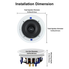 Herdio 6,5 Pouces 600 Watts Enceintes Plafond Bluetooth Haut-parleurs de Plafond Parfait pour Le système de cinéma Maison, Le Sa