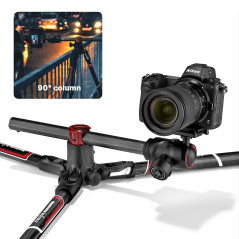 Manfrotto Befree GT XPRO Trépied en Carbone,Rotule Ball Centrée 496, Fermeture Twist, Colonne 90°, Plateau 200PL-PRO, pour Refle