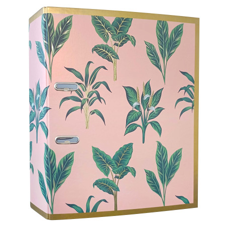 Classeur à Levier A4 75 mm - Design Métallique - Satin Gold Leaves