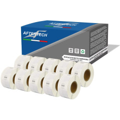 Aftertech 10x 11353 12x24mm Rouleaux d'étiquettes adhésives compatibles (1000 étiquettes/rouleau = 10000 au total) pour les impr
