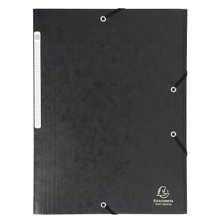 Exacompta - Réf. 17116H - Carton de 25 chemises à élastiques - pochettes 3 rabats Maxi capacity - en carte lustrée - dimensions