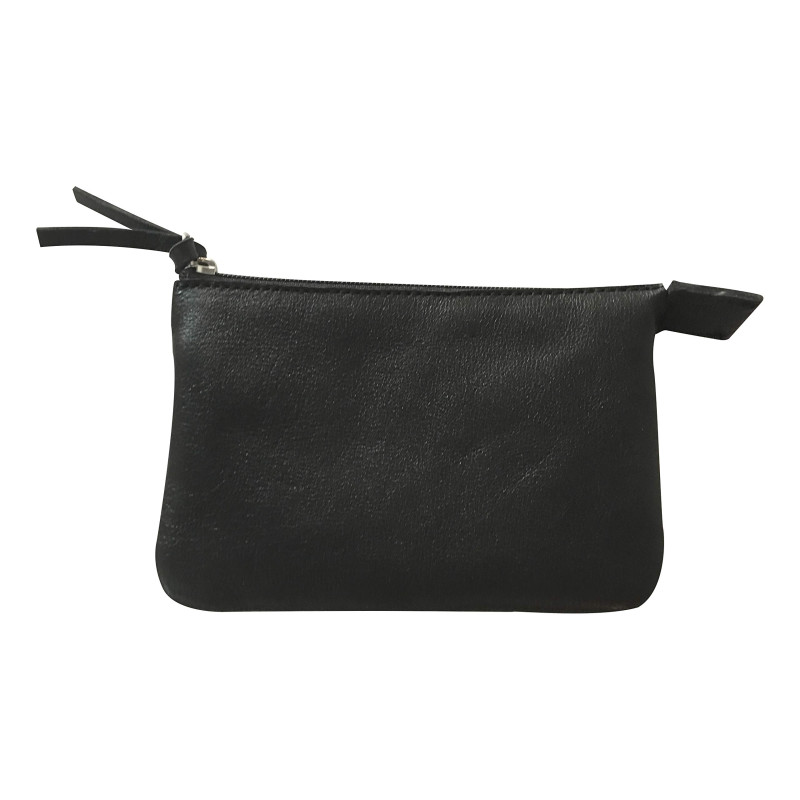 Clairefontaine 410003C - Petite Trousse, Pochette 2 compartiments 13x9 cm en Véritable Cuir d'Agneau, Noir Clairefontaine 410003C - Petite Trousse, Pochette 2 compartiments 13x9 cm en Véritable Cuir d'Agneau, Noir