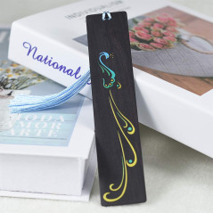 Marque-page en bois naturel avec pompon, marqueur de page en bois personnalisé pour les amateurs de livres, cadeau de Noël avec 