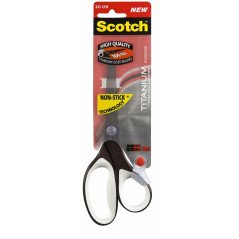 Scotch Ciseaux Titane Non-Adhérents, Noir et Blanc – 20 cm – Garantie à Vie – pour l'École, le Bureau et un Usage Quotidien