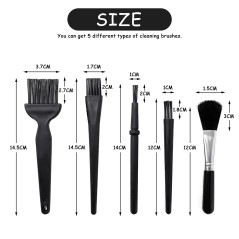 CQQNIU Kit de 5 brosses de nettoyage antistatiques pour ordinateur dont une brosse pour clavier et une pour caméra