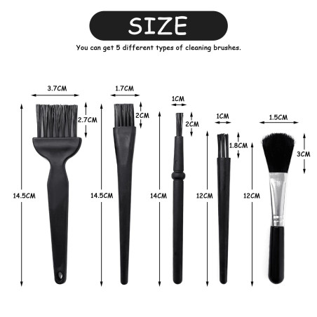 CQQNIU Kit de 5 brosses de nettoyage antistatiques pour ordinateur dont une brosse pour clavier et une pour caméra