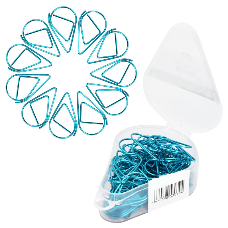 Trombone-50Pcs Petits Trombones En Métal,Trombones Fantaisie en Forme de Goutte d'Eau, Pince de Bureau,Trombones pour Bureau Liv Trombone-50Pcs Petits Trombones En Métal,Trombones Fantaisie en Forme de Goutte d'Eau, Pince de Bureau,Trombones pour Bureau Liv