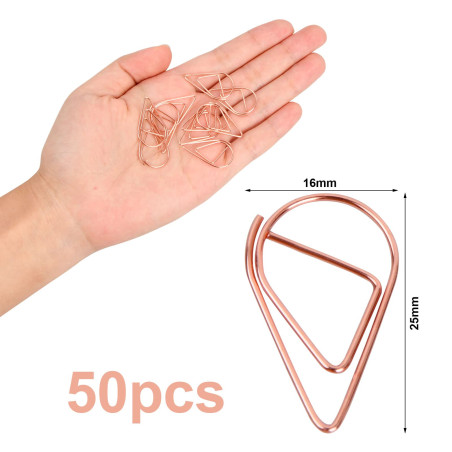 Trombone-50Pcs Petits Trombones En Métal,Trombones Fantaisie en Forme de Goutte d'Eau, Pince de Bureau,Trombones pour Bureau Liv