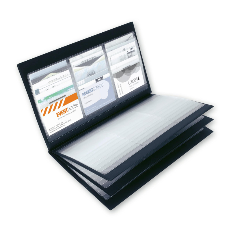 SIGEL VZ175 Porte-cartes de visite, jusqu'à 288 cartes, 9 x 5,8 cm, noir SIGEL VZ175 Porte-cartes de visite, jusqu'à 288 cartes, 9 x 5,8 cm, noir