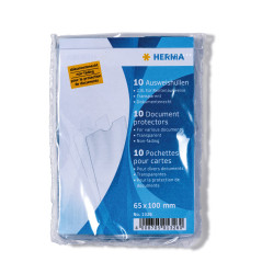 HERMA 1326 Lot de 10 pochettes transparentes en plastique pour carte d'identité de retraite