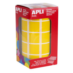 APLI Rouleau de 1770 Gommettes Carrées 20 mm Jaune