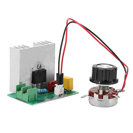 Régulateur de Tension CA, Contrôleur de Vitesse Moteur 0-220V 4000W 40A, Gradateur LED en Plastique, 6x4x4.5cm