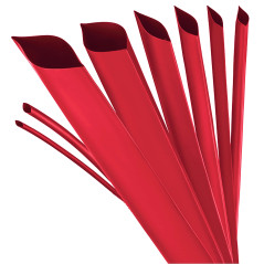 ISOLATECH Gaine thermorétractable au mètre rouge avec adhésif Ø 10mm 2 mètres Kit 3:1 Polyoléfine pour l'isolation de câbles Con