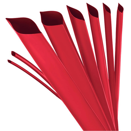 ISOLATECH Gaine thermorétractable au mètre rouge avec adhésif Ø 10mm 2 mètres Kit 3:1 Polyoléfine pour l'isolation de câbles Con