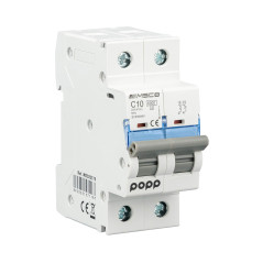 POPP® Interrupteur automatique magnétothermique industriel courbé C 1P 2P 3P + 6A 10A 16A 20A 25A 32A 40A 50A 63A ... (2P, 10A)