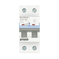 POPP® Interrupteur automatique magnétothermique industriel courbé C 1P 2P 3P + 6A 10A 16A 20A 25A 32A 40A 50A 63A ... (2P, 10A)
