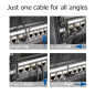ACT Câble réseau CAT6A U/FTP - Rotation à 360° - Câble LAN fin coudé - 5 m