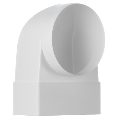 110x55mm – Ø 100 mm Angle 90° Adaptateur - Transition de Ventilation - Connecteur Raccord Tube Tuyau