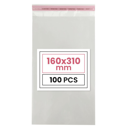 Netuno 100 sachets plats en PP 16 x 31 cm sachets plastiques transparents en polypropylène emballages d'envoi sacs plastiques tr