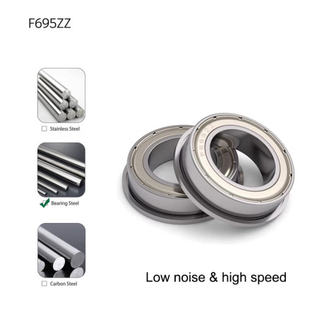10pezzi F695-ZZ (5 x 13 x 4 mm) Cuscinetto flangiato cuscinetto a sfera cuscinetti a sfera