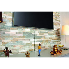 Alberts 488765 Profilé plein plat | autoadhésif | aluminium, aspect acier inoxydable, clair | 1000 x 15 x 2 mm