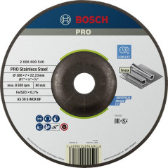 Bosch 1x Disque abrasif PRO Stainless Steel Longlife pour grande meuleuse angulaire et alésage 22,23 mm (pour Acier inoxydable,