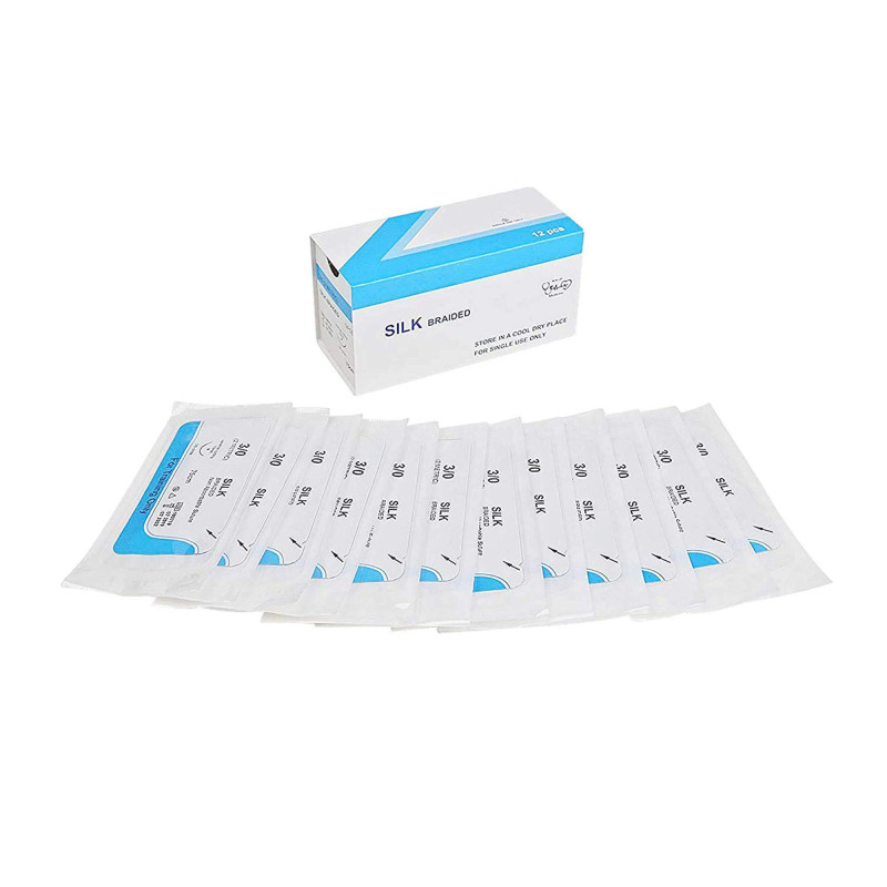 Fil de Suture en Soie (Paquet de 12 pièces) | Meilleur fil de pratique de suture | Pour les étudiants en médecine, les médecins, Fil de Suture en Soie (Paquet de 12 pièces) | Meilleur fil de pratique de suture | Pour les étudiants en médecine, les médecins,