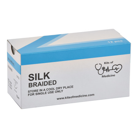 Fil de Suture en Soie (Paquet de 12 pièces) | Meilleur fil de pratique de suture | Pour les étudiants en médecine, les médecins,