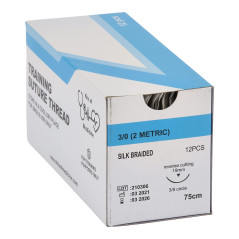 Fil de Suture en Soie (Paquet de 12 pièces) | Meilleur fil de pratique de suture | Pour les étudiants en médecine, les médecins,