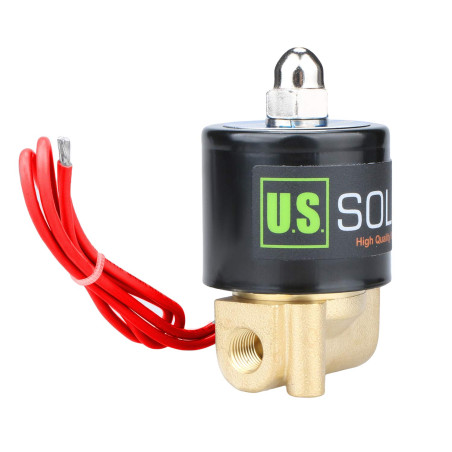 U.S. Solid 220V AC 1/8" G Electrique Électrovanne Laiton Normalement fermé "NC" Solenoid Valve entraînement direct Air Eau Huile