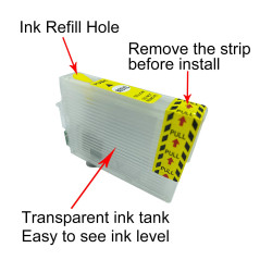 F-INK Cartouche d'encre Rechargeable Vide Compatible avec Les Cartouches d'encre EP 29 ou 29XL, 4 Couleurs T2991 Noir T2992 Cyan