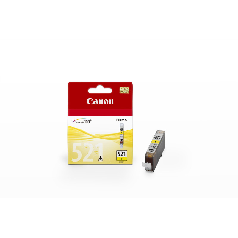 Canon CLI-521 Y Cartouche d'encre Jaune pour imprimantes (Jaune, Pixma IP/MP/MX/Pro, Jet d'encre, 1 pièce) Canon CLI-521 Y Cartouche d'encre Jaune pour imprimantes (Jaune, Pixma IP/MP/MX/Pro, Jet d'encre, 1 pièce)