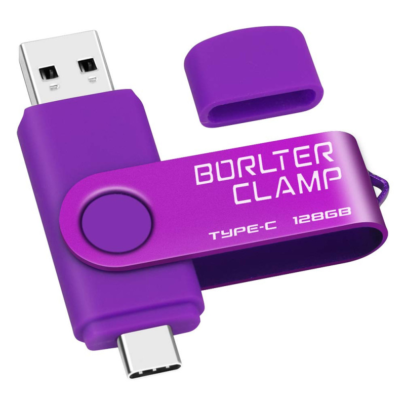 Clé USB Type C 128 Go, BorlterClamp Mémoire Stick Double Connecteur USB C 3.0 U Disque Flash Drive pour Smartphone Android Samsu Clé USB Type C 128 Go, BorlterClamp Mémoire Stick Double Connecteur USB C 3.0 U Disque Flash Drive pour Smartphone Android Samsu