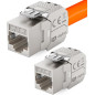 HB-DIGITAL 1x Module Keystone RJ45 CAT 7 Métallique Blindé STP AWG 22-24 Sans Outil pour Câble Ethernet LAN, Panneau de Brassage HB-DIGITAL 1x Module Keystone RJ45 CAT 7 Métallique Blindé STP AWG 22-24 Sans Outil pour Câble Ethernet LAN, Panneau de Brassage