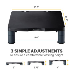 Fellowes support Moniteur Standard, 3 hauteurs possibles, passe-câbles intégré, pour écran PC jusqu'à 27kg, gris foncé