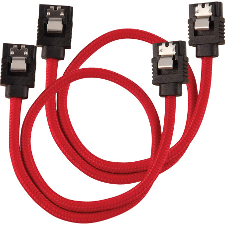 CORSAIR Premium Câble SATA gainé - SATA 6Gbps 30 cm - Rouge
