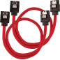 CORSAIR Premium Câble SATA gainé - SATA 6Gbps 30 cm - Rouge CORSAIR Premium Câble SATA gainé - SATA 6Gbps 30 cm - Rouge