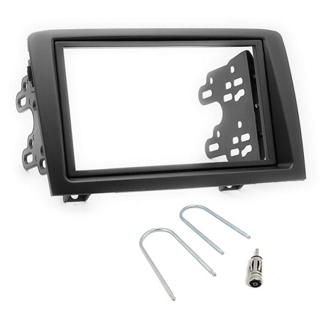Sound-way Kit Montage Autoradio, Cadre Façade 2 DIN avec Supports de Montage, Adaptateur Antenne, Clés Démontage Compatible avec