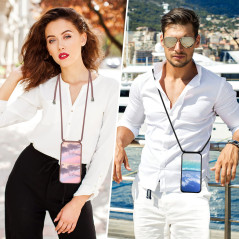 Keteen Collier pour Samsung Galaxy S20 FE Coque Silicone Liquide Bumper Housse Galaxy S20 FE Lanière avec Cordon Réglable Longue