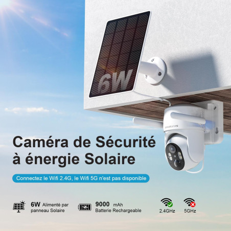 Caméra de Surveillance Extérieur Sans fil, Camera Surveillance WIFI Exterieure sans fil, Camera Exterieur Sans fil 2K, Alarme de