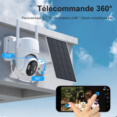Caméra de Surveillance Extérieur Sans fil, Camera Surveillance WIFI Exterieure sans fil, Camera Exterieur Sans fil 2K, Alarme de