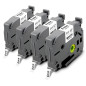 4X Pristar 6mm x 8m Compatible pour Brother TZe-211 TZe211 TZ-211 TZe 6mm Noir sur Blanc Laminé Cassette pour Brother PT-H100LB 