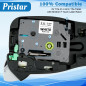 4X Pristar 6mm x 8m Compatible pour Brother TZe-211 TZe211 TZ-211 TZe 6mm Noir sur Blanc Laminé Cassette pour Brother PT-H100LB 